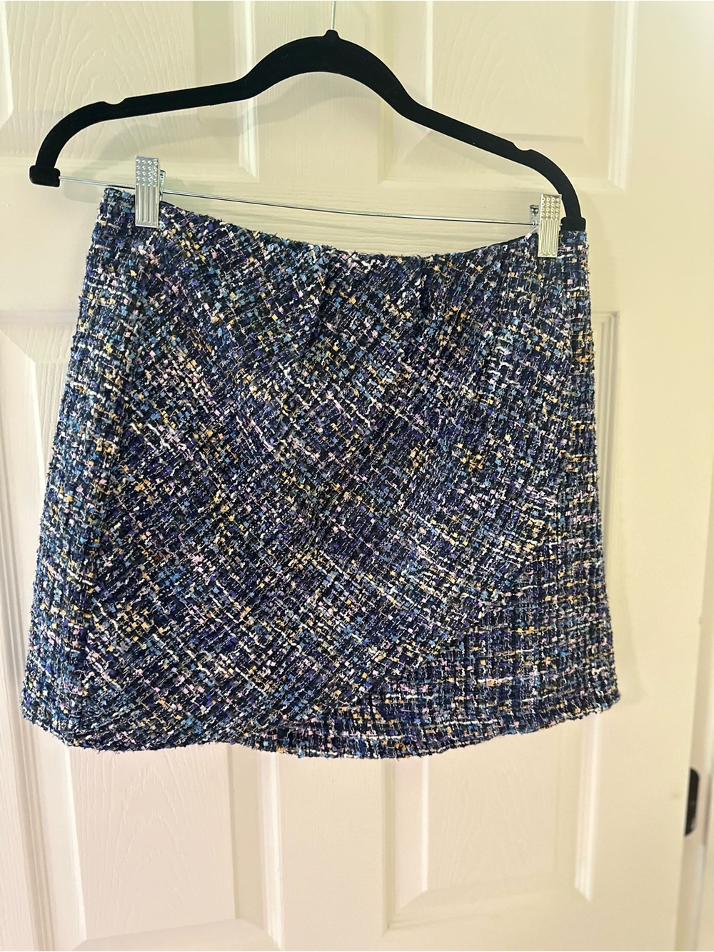 Lulu's Navy Blue Multicolor Tweed set size L - Picture 5 of 7